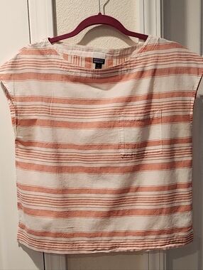 Patagonia Striped Boxy Tee in Pink and White